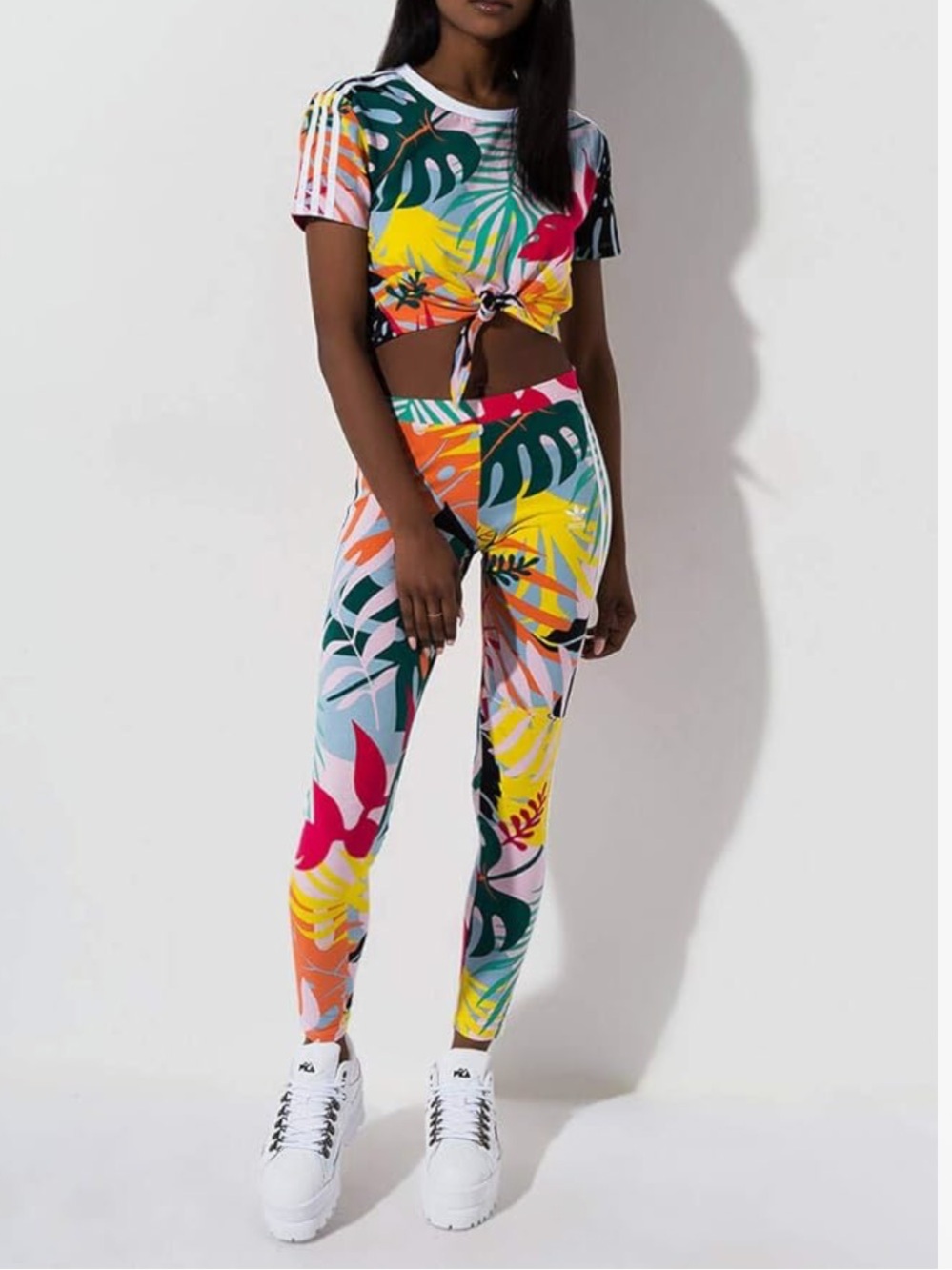 Adidas X Farm Rio Tropical Print cropped tank and legging set New with tag
